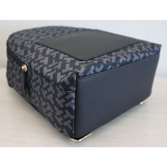 Tommy Hilfiger 69J8944-001 Unisex Black/Gray Allover Logo Print Backpack - Picture 9 of 10